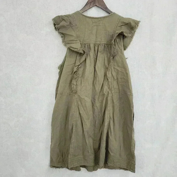 Anthropologie Pilcro Short Ruffle sleeve Button Up Tunic Knee Dress XL 2397P - Picture 2 of 8
